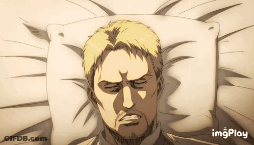 Man Lying In Bed With Eyes Closed And Pillow GIF