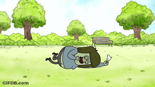 Man Lying In Grass With Napkin GIF