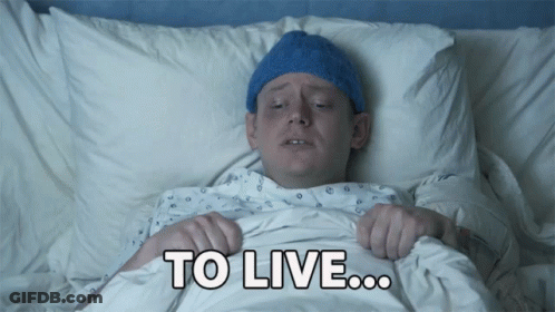 Man Lying In Hospital Bed Saying To Live GIF