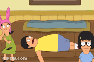 Man Lying On Back In Bob's Burgers GIF