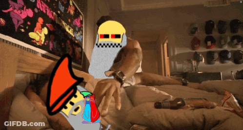 Man Lying On Bed With Alcohol GIF