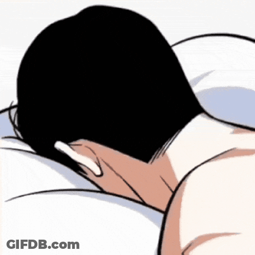 Man Lying On Bed With Flowers Out Of Head GIF