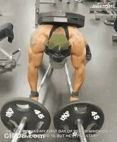 Man Lying On Bench With Barbell GIF