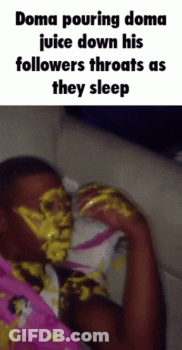 Man Lying On Couch With Yellow Liquid Face GIF