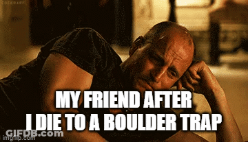 Man Lying On Floor My Friend After I Die To A Boulder Trap GIF