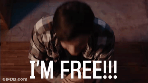 Man Lying On Floor Saying Im Free GIF