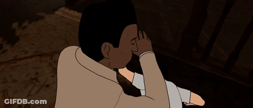 Man Lying On Floor With Hand On Head GIF