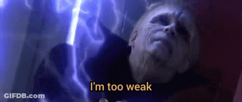 Man Lying On Ground With Lightning Bolt Saying I'm Too Weak GIF