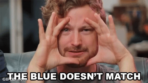 Man Making Face The Blue Doesn't Match GIF