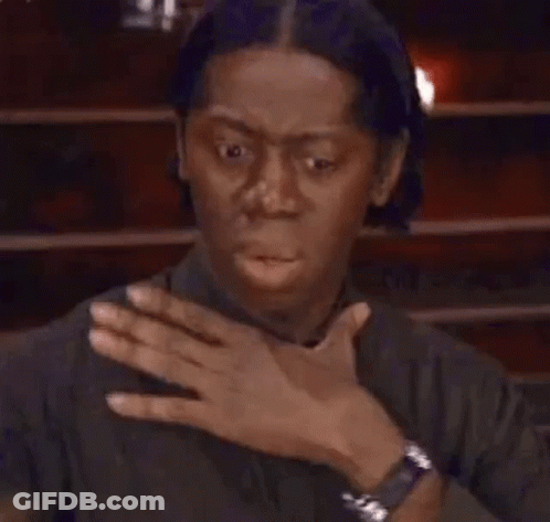 Man Making Funny Face And Holding Chest GIF