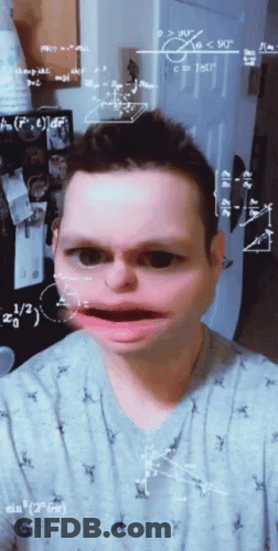 Man Making Funny Face Behind Math Equations GIF