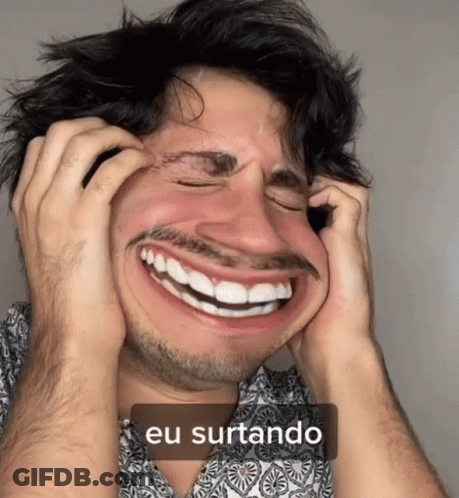Man Making Funny Face Eu Surtando GIF