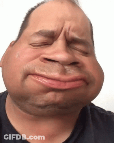 Man Making Funny Face Eyes Closed Mouth Open GIF