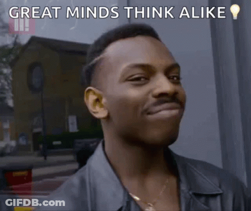 Man Making Funny Face Great Minds Think Alike GIF