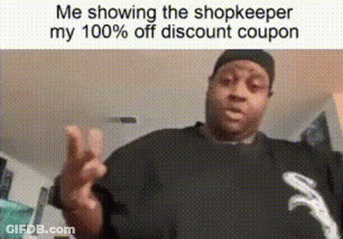 Man Making Funny Face Holding Coupon GIF