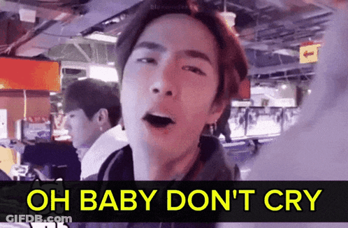Man Making Funny Face Oh Baby Don't Cry GIF