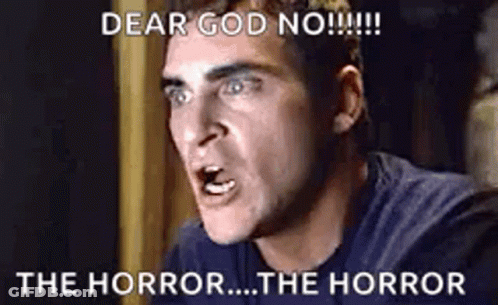 Man Making Funny Face Saying Dear God No GIF