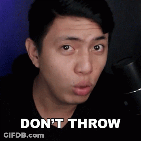Man Making Funny Face Saying Don't Throw GIF