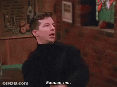 Man Making Funny Face Saying Excuse Me GIF