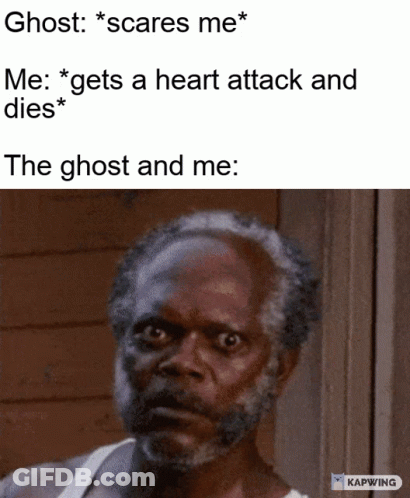 Man Making Funny Face Saying Ghost Scares Me GIF