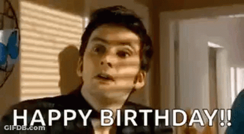 Man Making Funny Face Saying Happy Birthday GIF