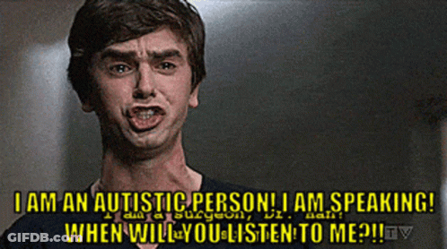 Man Making Funny Face Saying I Am An Autistic Person I Am Speaking GIF