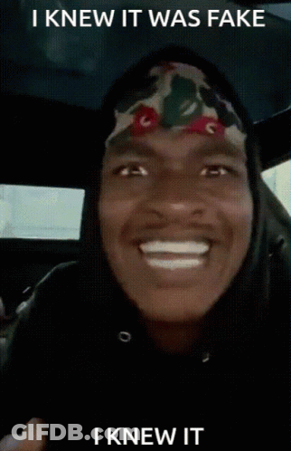 Man Making Funny Face Saying I Knew It Was Fake GIF