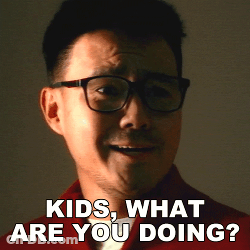 Man Making Funny Face Saying Kids What Are You Doing GIF
