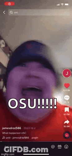 Man Making Funny Face Saying Osu GIF