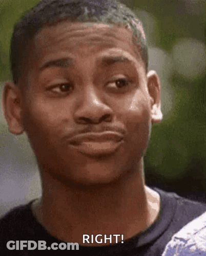 Man Making Funny Face Saying Right GIF
