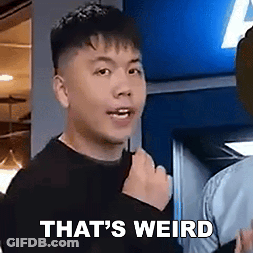 Man Making Funny Face Saying That's Weird GIF