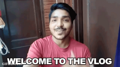 Man Making Funny Face Saying Welcome To Vlog GIF