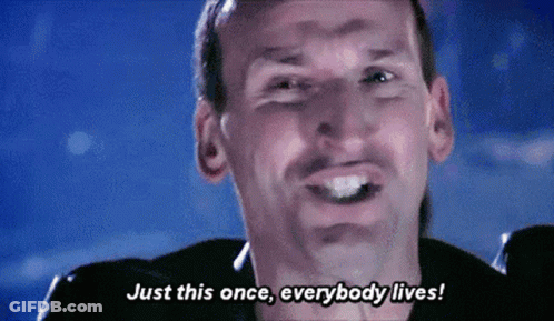 Man Making Funny Face Says Just This Once Everybody Lives GIF