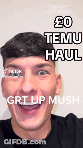 Man Making Funny Face Temu Haul GIF