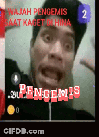 Man Making Funny Face Wajah Pengemis Saat Kaget Di Hina GIF