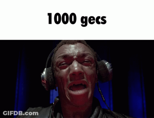 Man Making Funny Face With 1000 Gecs GIF