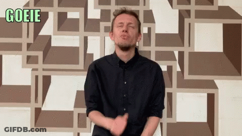Man Making Funny Face With Goeie GIF
