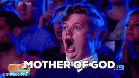 Man Making Funny Face With Mother Of God GIF