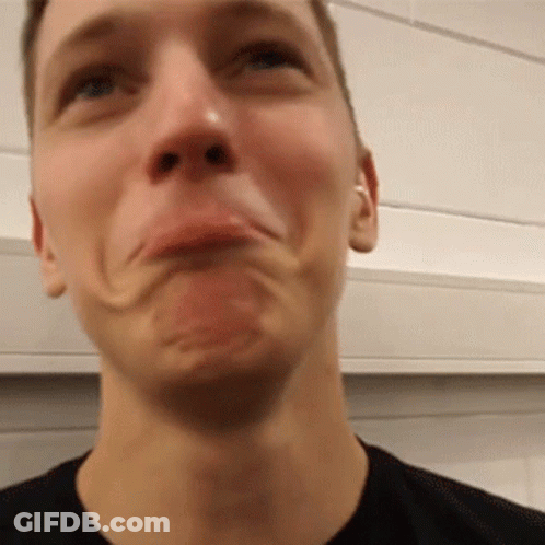 Man Making Funny Face With Mouth Open GIF