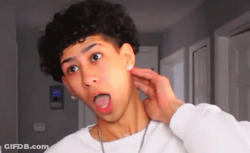 Man Making Funny Face With Mouth Open GIF