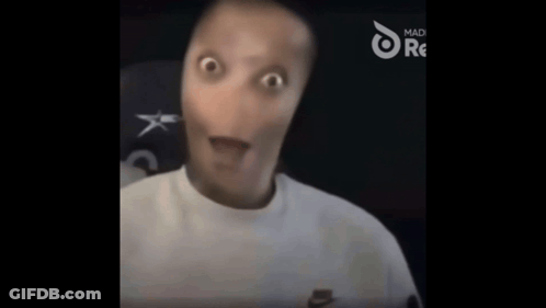 Man Making Funny Face With Mouth Open GIF