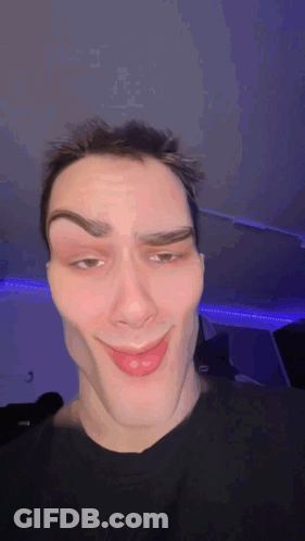 Man Making Funny Face With Mouth Open GIF