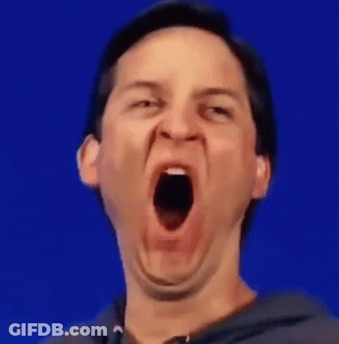 Man Making Funny Face With Mouth Wide Open GIF