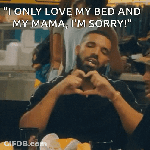 Man Making Heart Hands I Only Love My Bed And My Mama Im Sorry GIF