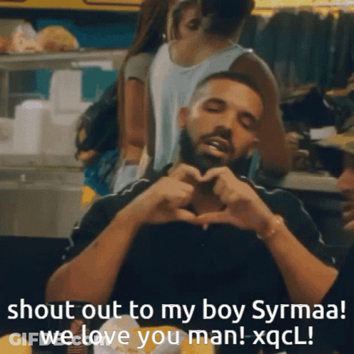Man Making Heart Hands Shout Out To My Boy Syrmaa We Love You Man Xqcl GIF