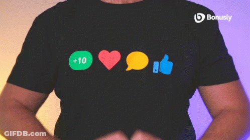 Man Making Heart In Front Of Bonusty Shirt GIF