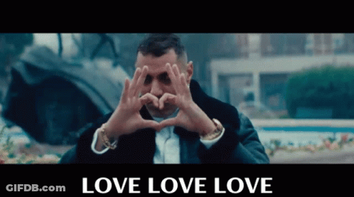 Man Making Heart Shape Saying Love Love Love GIF