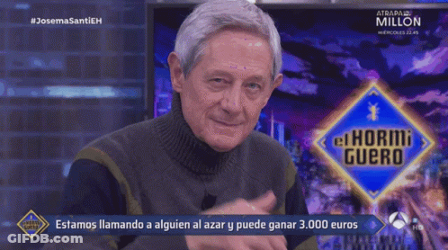 Man Making Phone Call With El Horno Guero Sign GIF