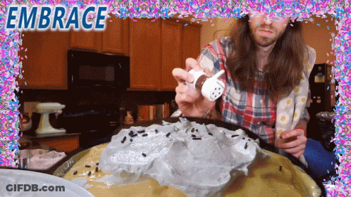 Man Making Pie With Embrace GIF