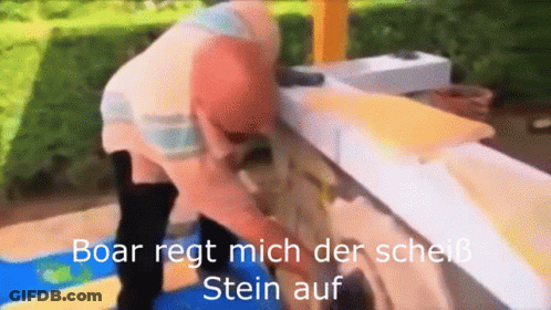 Man Measuring With Boar Regt Mich Der Scheiß Stein Auf GIF